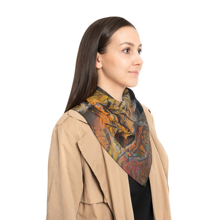 Autumn Geometric Contrast - Poly Scarf - Accessories - g(0D·IO) - Poly chiffon - 50" × 50" -