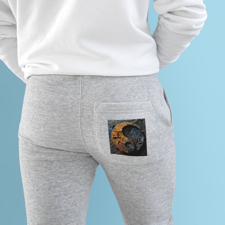 Autumn Geometric Contrast - Premium Fleece Joggers - Trousers - g(0D·IO) - Charcoal Heather - M -