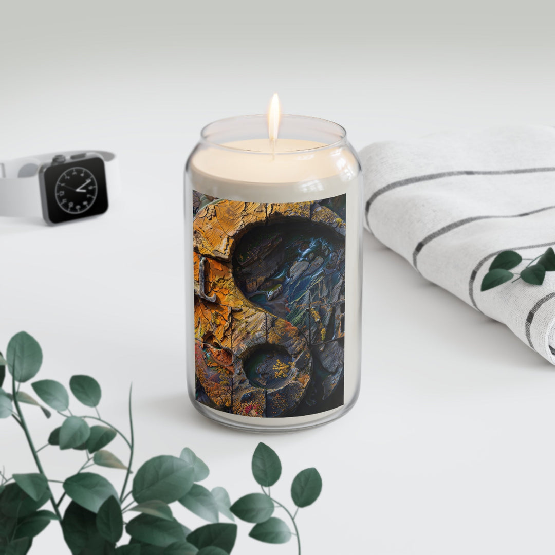 Autumn Geometric Contrast - Scented Candle - Home Decor - g(0D·IO) - Vanilla Bean - 13.75oz -