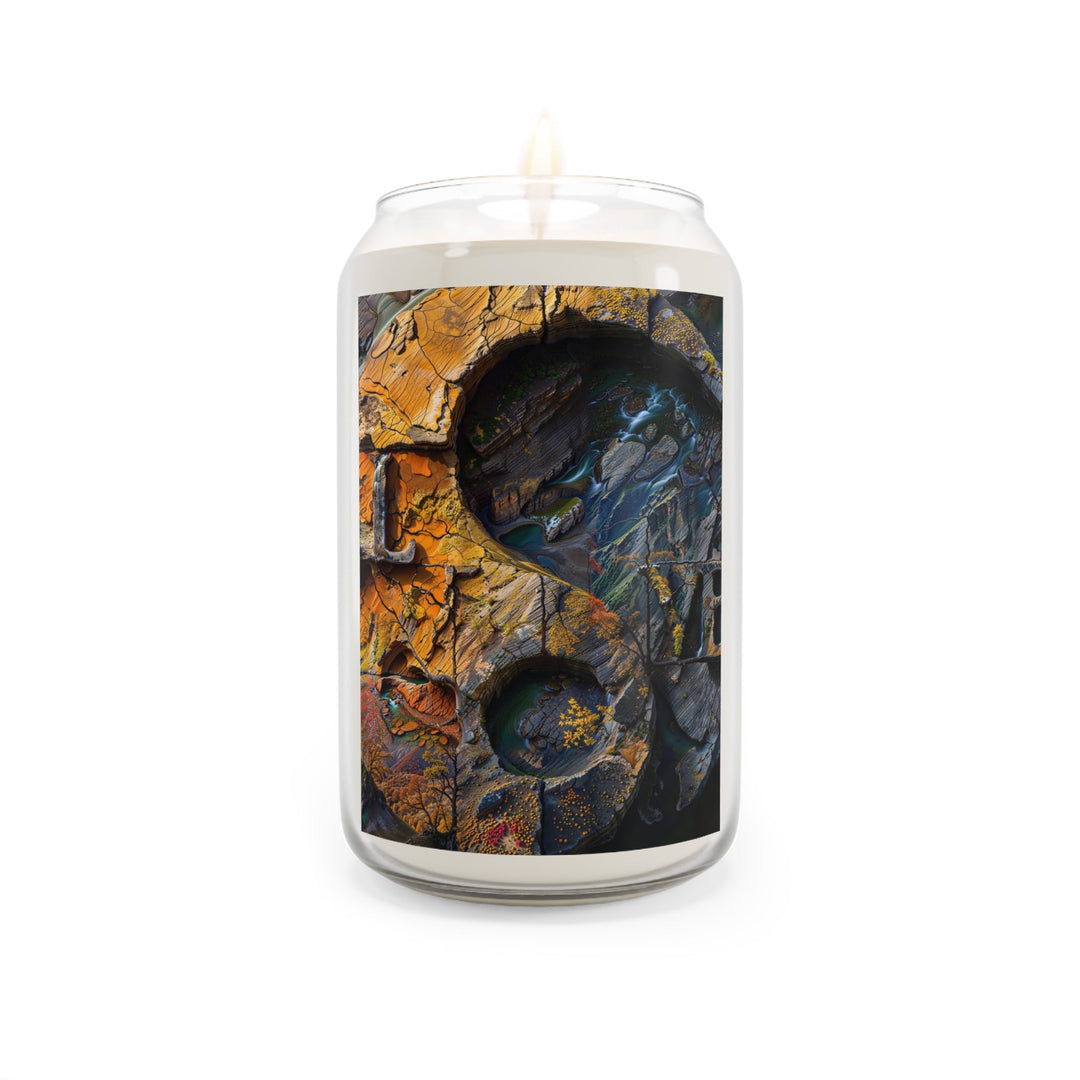 Autumn Geometric Contrast - Scented Candle - Home Decor - g(0D·IO) - Sea Breeze - 13.75oz -