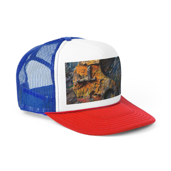 Autumn Geometric Contrast - Trucker Hat - Hats - g(0D·IO) - Pink - One size -