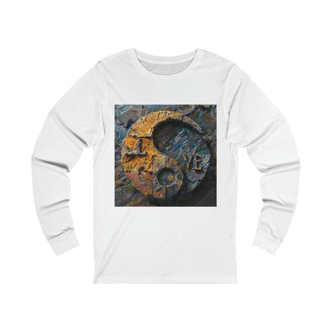 Autumn Geometric Contrast - Unisex Jersey Long Sleeve Tee - Long-sleeve - g(0D·IO) - S - White -