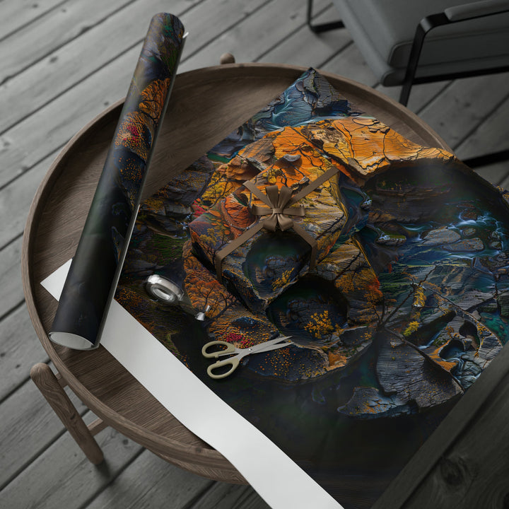Autumn Geometric Contrast - Wrapping Paper - Home Decor - g(0D·IO) - 30" x 180" - Matte -