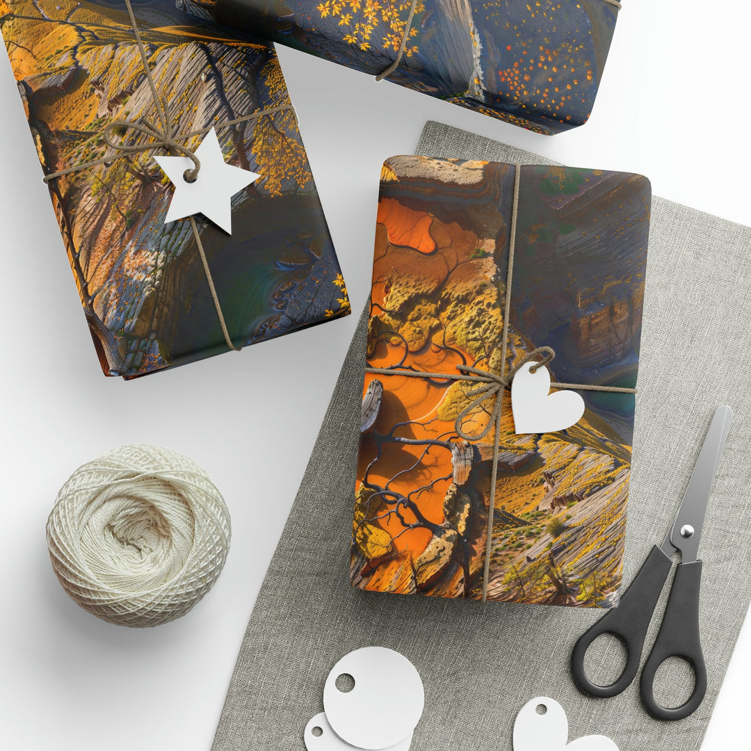 Autumn Geometric Contrast - Wrapping Paper - Home Decor - g(0D·IO) - 30" x 180" - Matte -