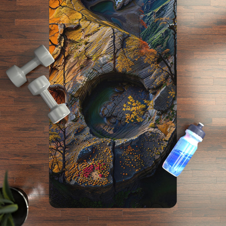 Autumn Geometric Contrast - Yoga Mat - Home Decor - g(0D·IO) - 24” x 68” - -