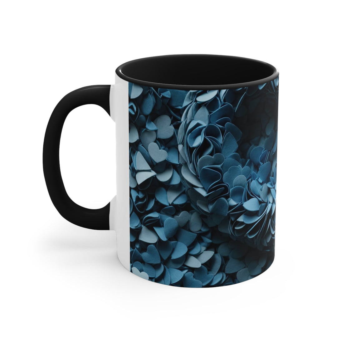 Azure Petal Heart - Accent Coffee Mug - Mug - g(0D·IO) - Pink - 11oz -