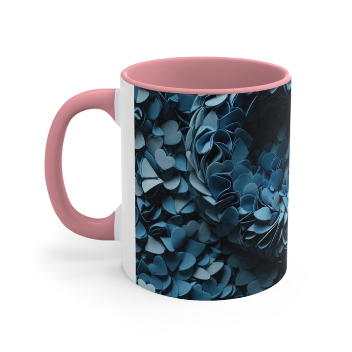 Azure Petal Heart - Accent Coffee Mug - Mug - g(0D·IO) - Pink - 11oz -