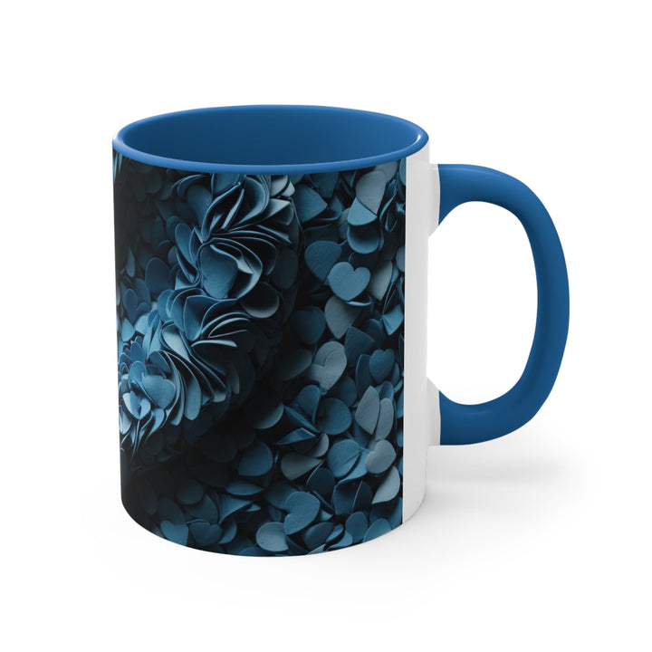 Azure Petal Heart - Accent Coffee Mug - Mug - g(0D·IO) - Pink - 11oz -