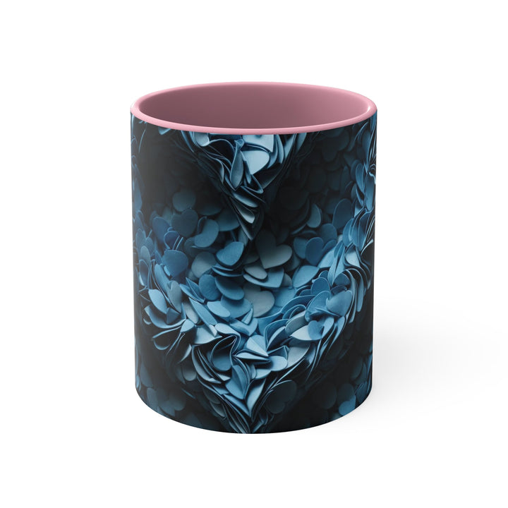 Azure Petal Heart - Accent Coffee Mug - Mug - g(0D·IO) - Pink - 11oz -