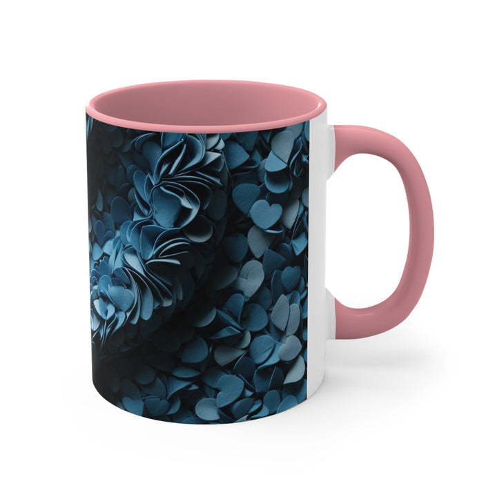 Azure Petal Heart - Accent Coffee Mug - Mug - g(0D·IO) - Pink - 11oz -