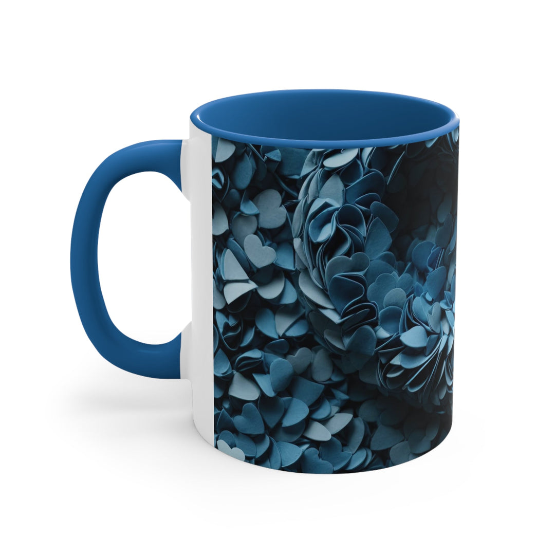 Azure Petal Heart - Accent Coffee Mug - Mug - g(0D·IO) - Pink - 11oz -