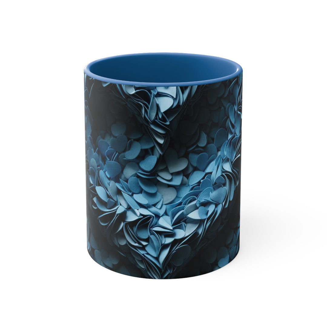 Azure Petal Heart - Accent Coffee Mug - Mug - g(0D·IO) - Blue - 11oz -