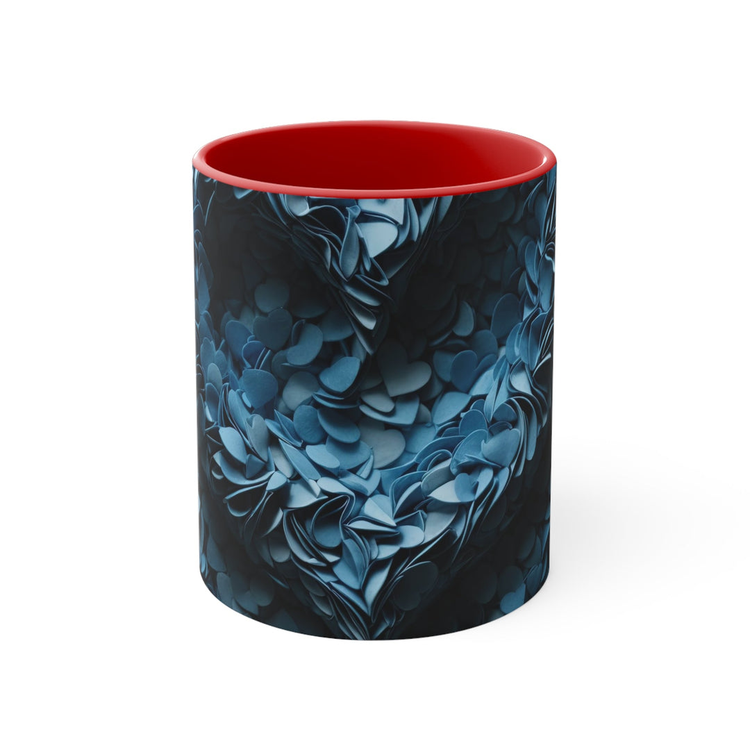 Azure Petal Heart - Accent Coffee Mug - Mug - g(0D·IO) - Red - 11oz -