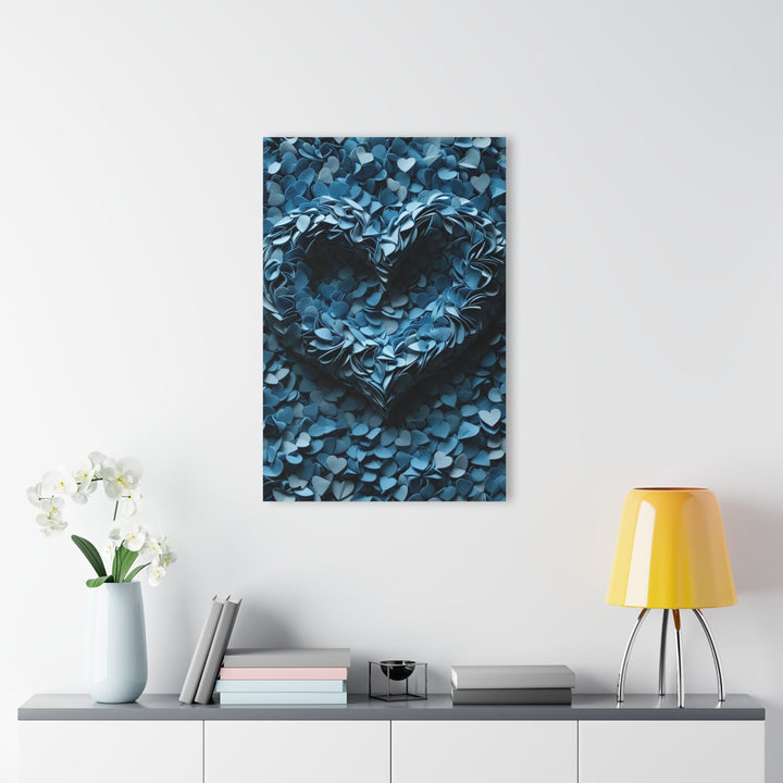 Azure Petal Heart - Acrylic Prints (French Cleat Hanging) - Home Decor - g(0D·IO) - 24" x 36" (Vertical) - 0.25'' -