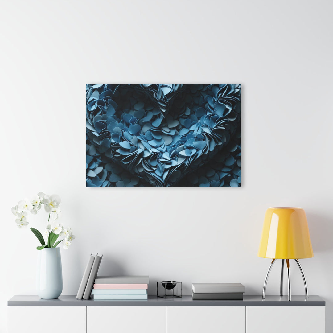 Azure Petal Heart - Acrylic Prints (French Cleat Hanging) - Home Decor - g(0D·IO) - 24" x 36" (Vertical) - 0.25'' -