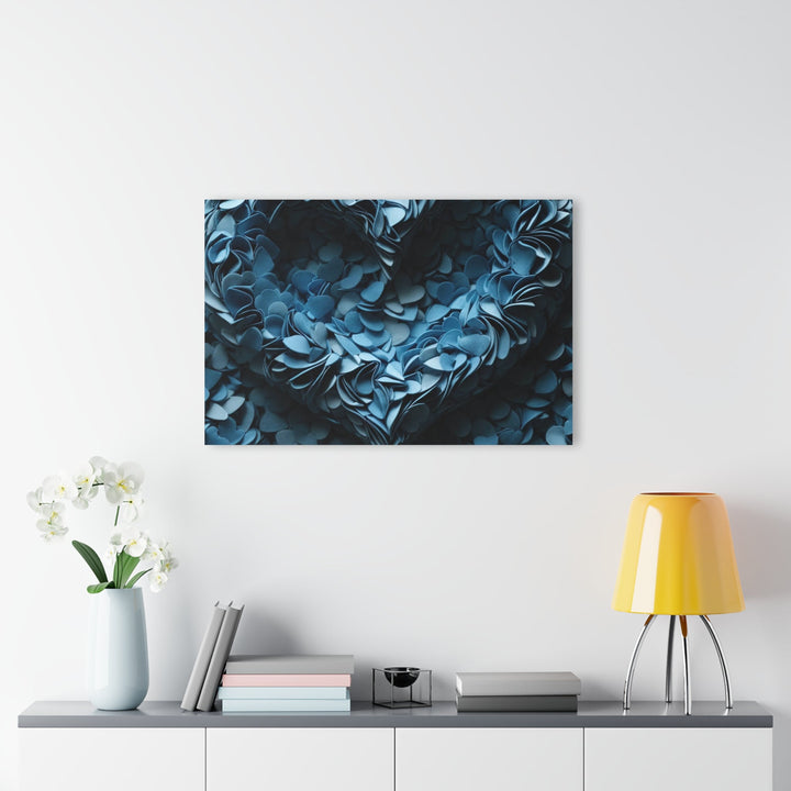 Azure Petal Heart - Acrylic Prints (French Cleat Hanging) - Home Decor - g(0D·IO) - 24" x 36" (Vertical) - 0.25'' -