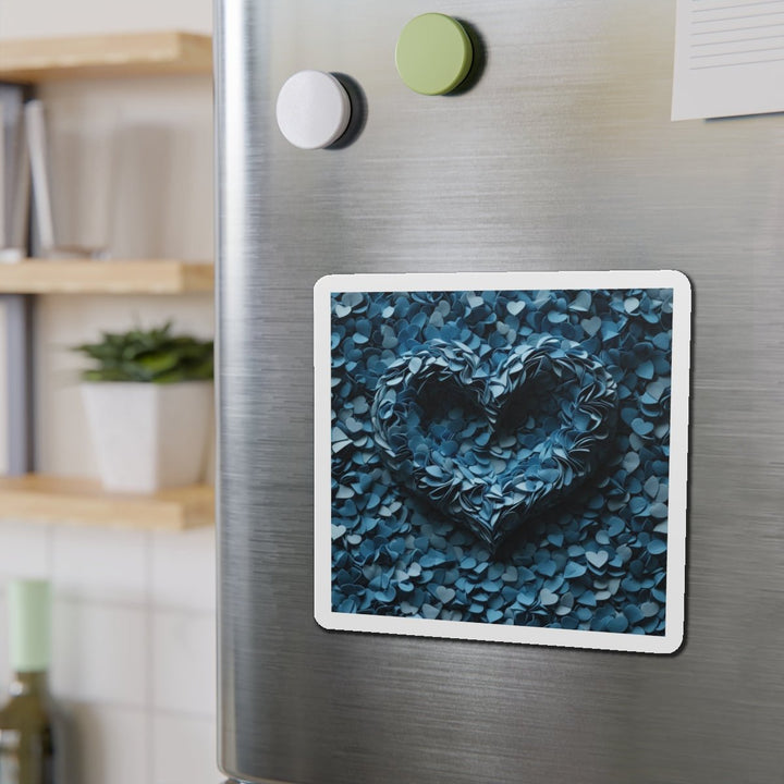 Azure Petal Heart - Die-cut Magnet - Home Decor - g(0D·IO) - 6 × 6" - Die-Cut - 1 pc
