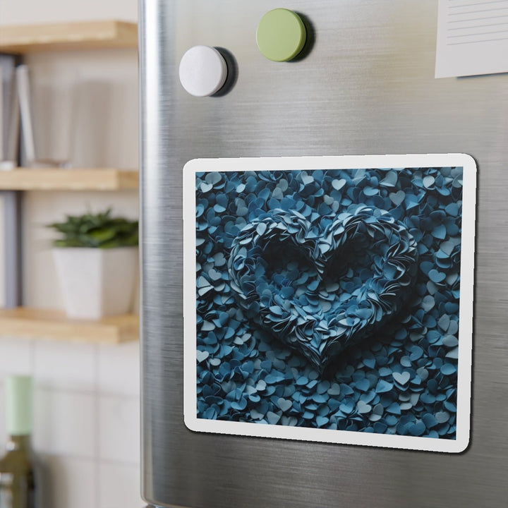 Azure Petal Heart - Die-cut Magnet - Home Decor - g(0D·IO) - 6 × 6" - Die-Cut - 1 pc
