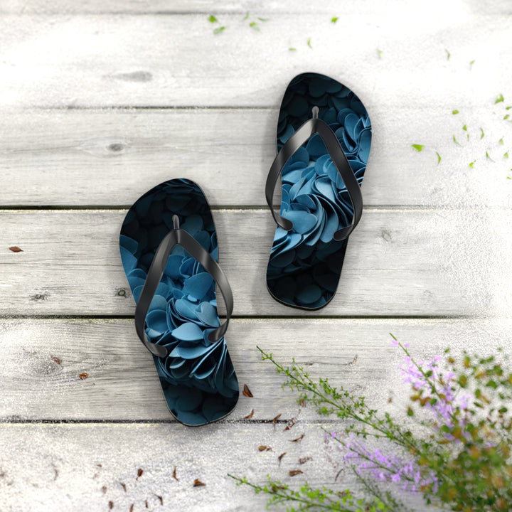 Azure Petal Heart - Flip Flops - Shoes - g(0D·IO) - XL - Black sole -