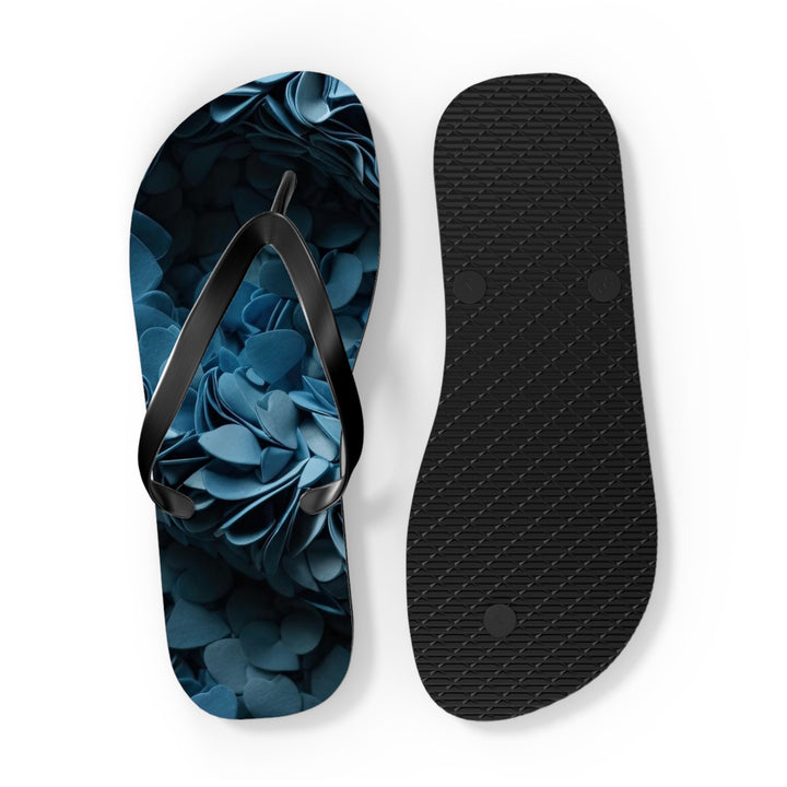 Azure Petal Heart - Flip Flops - Shoes - g(0D·IO) - XL - Black sole -