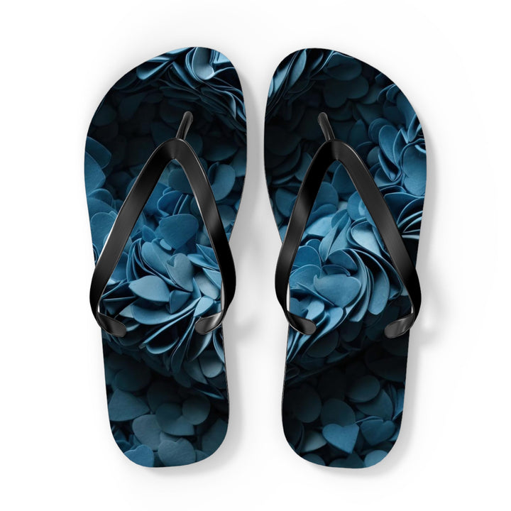 Azure Petal Heart - Flip Flops - Shoes - g(0D·IO) - XL - Black sole -