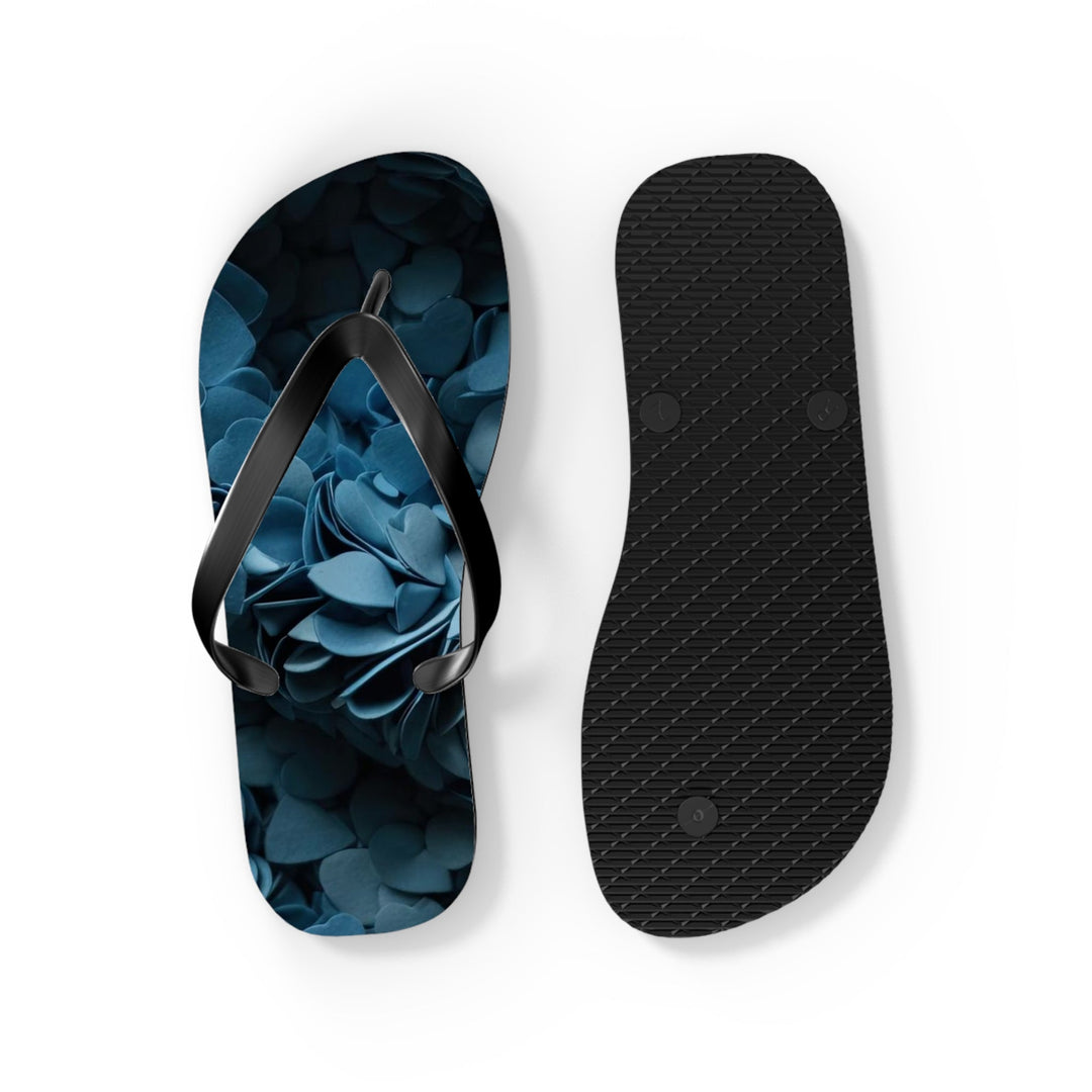 Azure Petal Heart - Flip Flops - Shoes - g(0D·IO) - XL - Black sole -