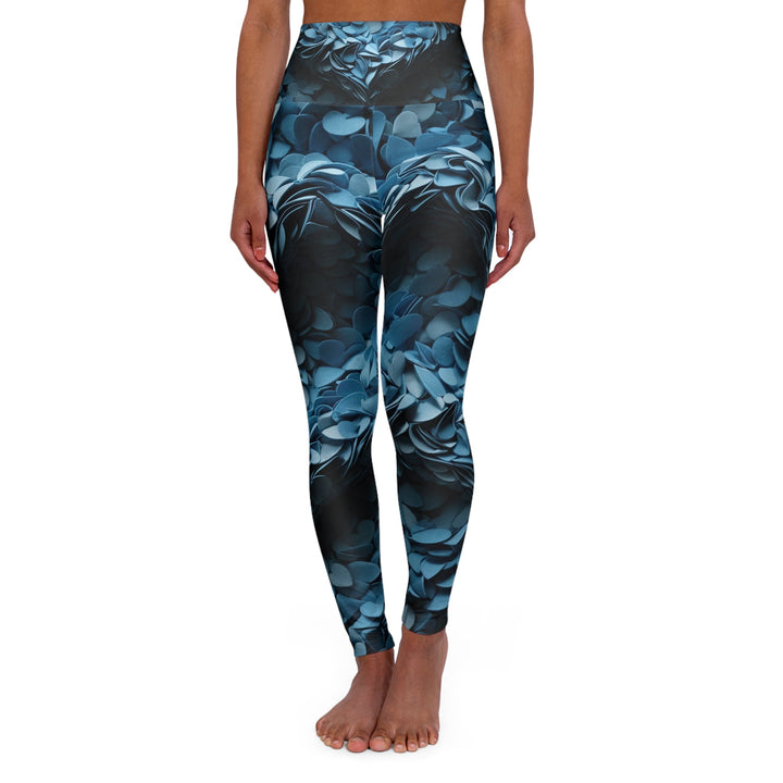 Azure Petal Heart - High Waisted AOP Yoga Leggings - All Over Prints - g(0D·IO) - XS - -