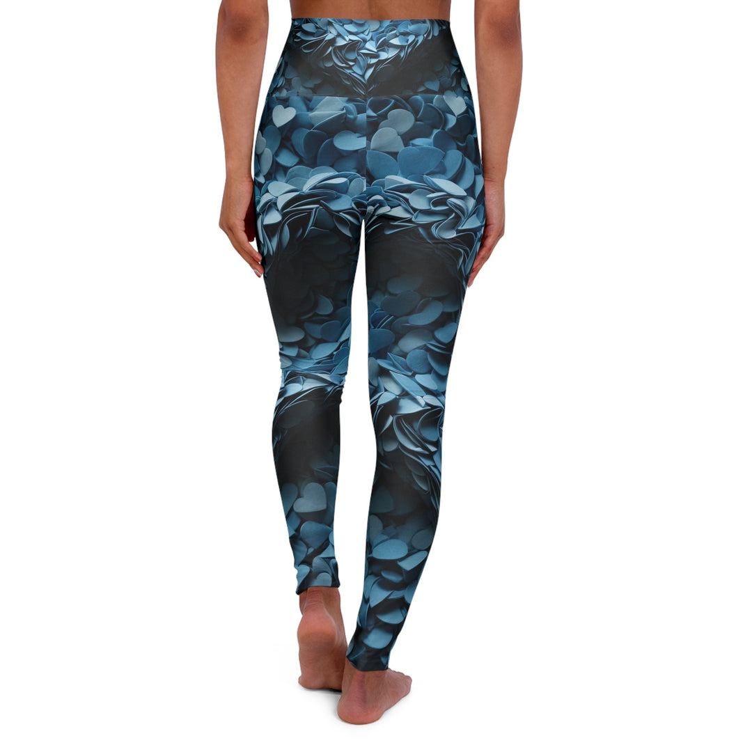 Azure Petal Heart - High Waisted AOP Yoga Leggings - All Over Prints - g(0D·IO) - XS - -