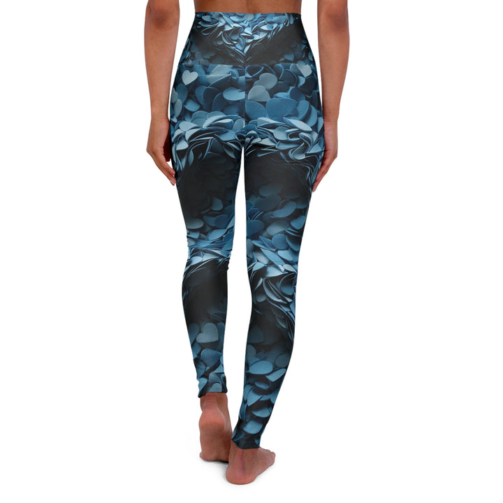 Azure Petal Heart - High Waisted AOP Yoga Leggings - All Over Prints - g(0D·IO) - XS - -