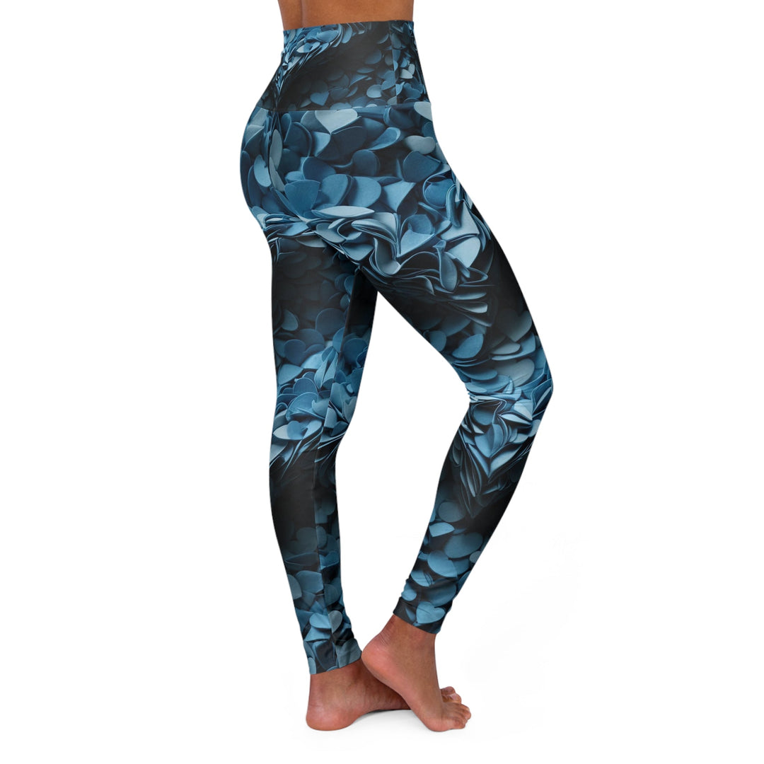 Azure Petal Heart - High Waisted AOP Yoga Leggings - All Over Prints - g(0D·IO) - XS - -