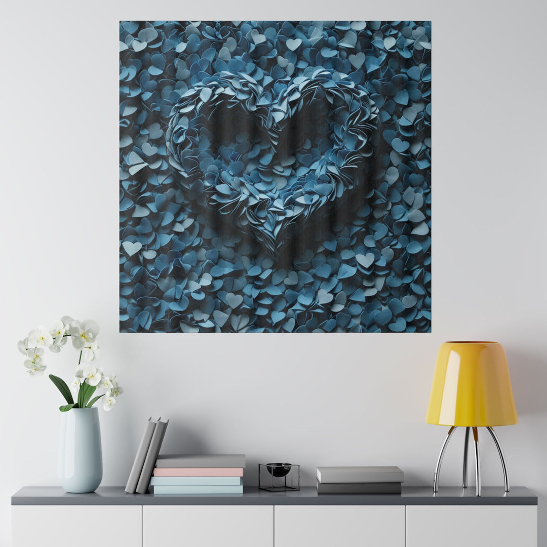 Azure Petal Heart - Matte Canvas - Canvas - g(0D·IO) - 32" x 32" (Square) - 0.75'' -