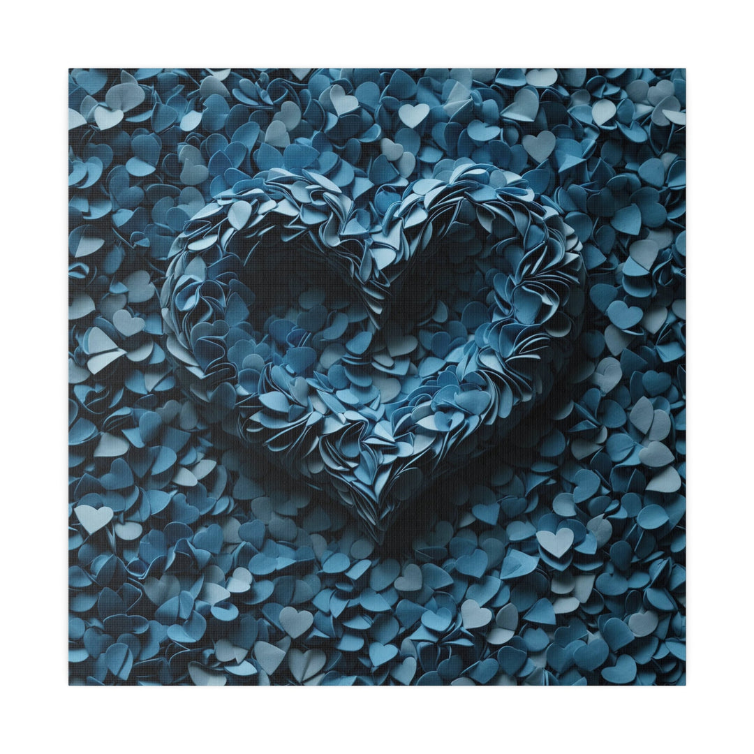 Azure Petal Heart - Matte Canvas - Canvas - g(0D·IO) - 32" x 32" (Square) - 0.75'' -