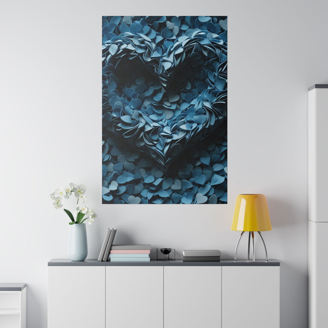 Azure Petal Heart - Matte Canvas - Canvas - g(0D·IO) - 32" x 32" (Square) - 0.75'' -