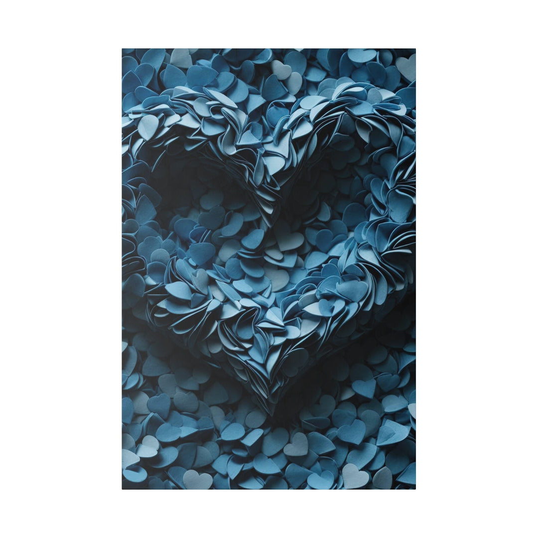 Azure Petal Heart - Matte Canvas - Canvas - g(0D·IO) - 32″ x 48″ (Vertical) - 0.75'' -