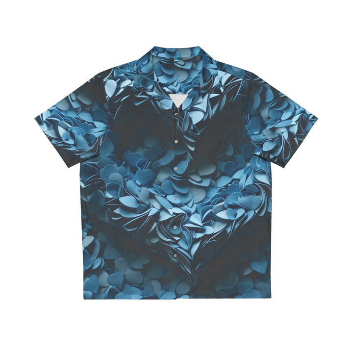 Azure Petal Heart - Men's Hawaiian Shirt - All Over Prints - g(0D·IO) - S - White -