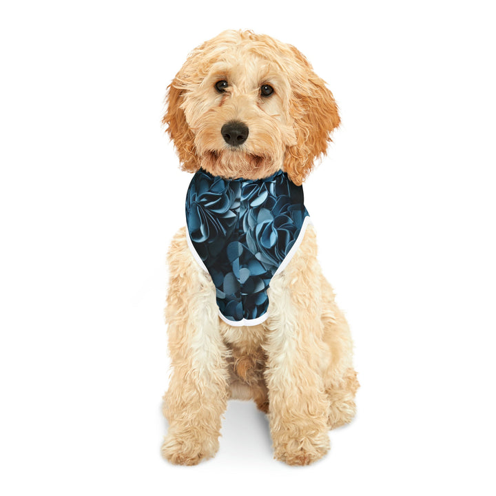 Azure Petal Heart - Pet Hoodie - Pets - g(0D·IO) - XXS - Black Rib -