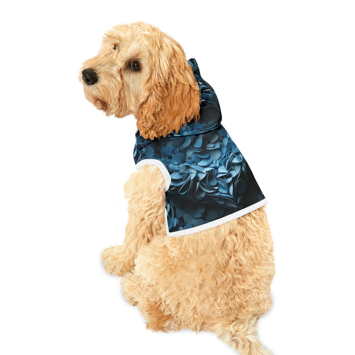 Azure Petal Heart - Pet Hoodie - Pets - g(0D·IO) - XXS - Black Rib -