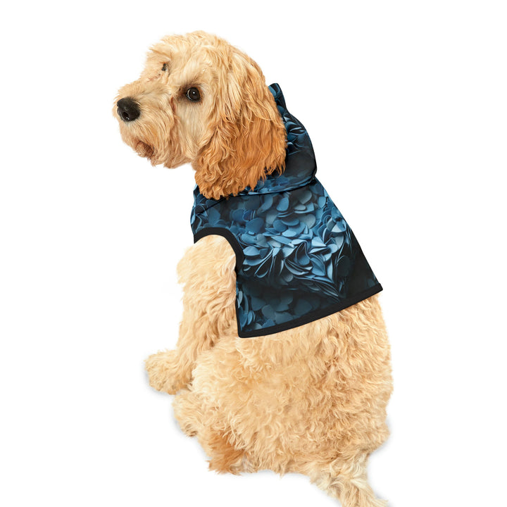 Azure Petal Heart - Pet Hoodie - Pets - g(0D·IO) - XXS - Black Rib -