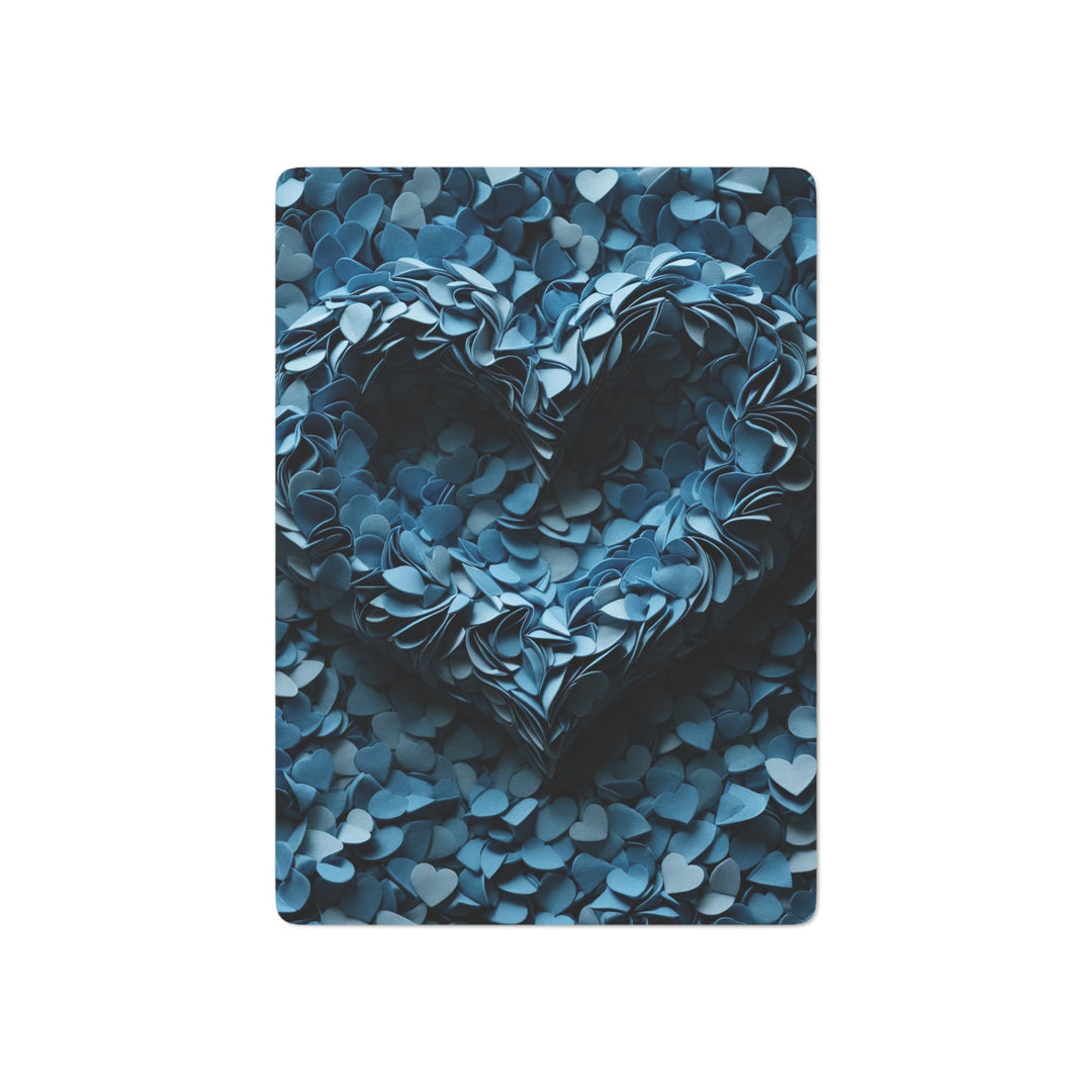 Azure Petal Heart - Poker Cards - Paper products - g(0D·IO) - 2.47" x 3.47" - White - Semi Glossy