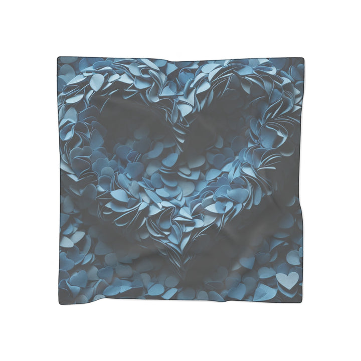 Azure Petal Heart - Poly Scarf - Accessories - g(0D·IO) - Poly voile - 50" × 50" -