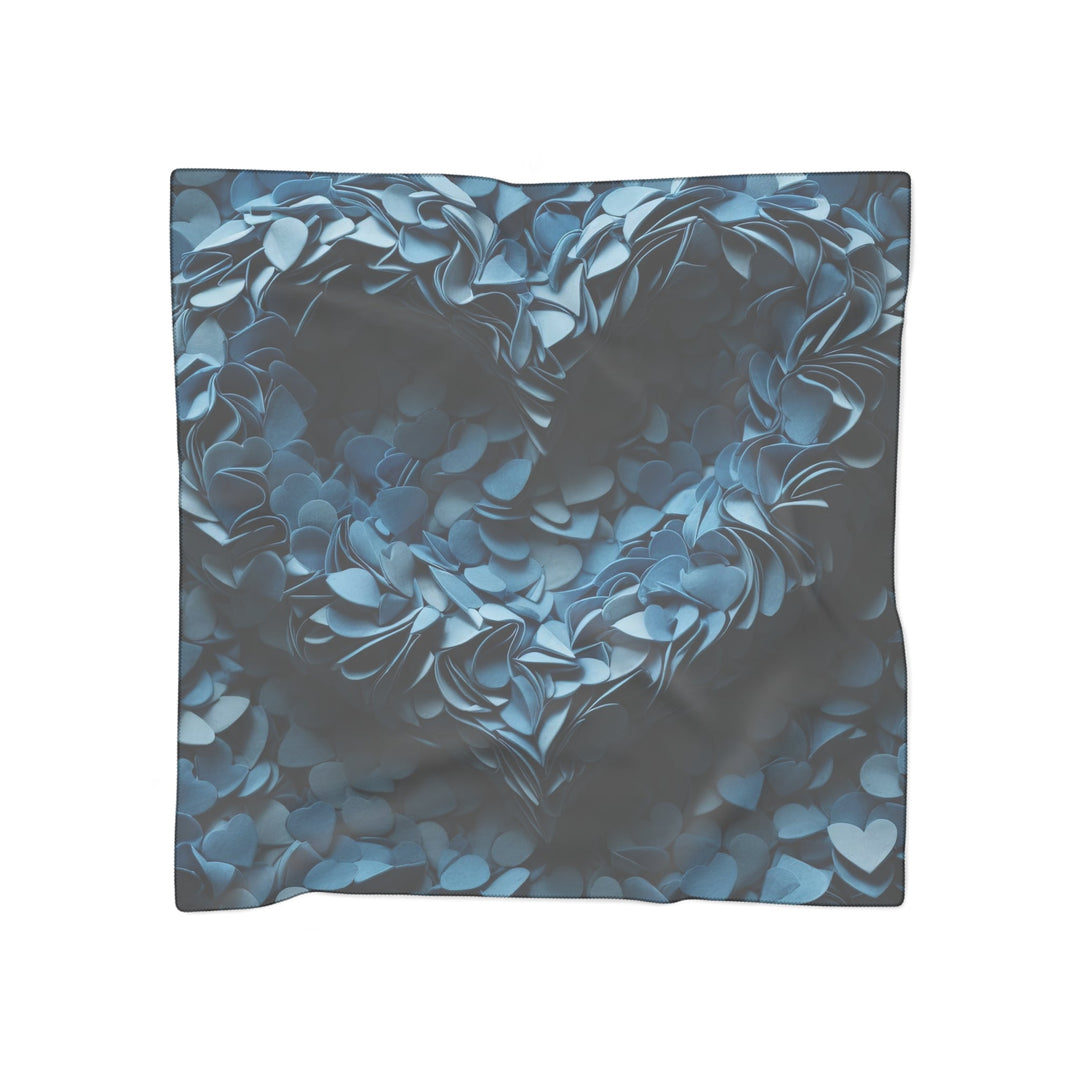 Azure Petal Heart - Poly Scarf - Accessories - g(0D·IO) - Poly voile - 25" × 25" -