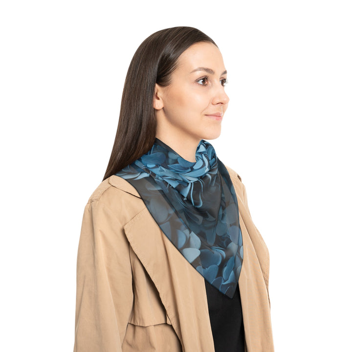 Azure Petal Heart - Poly Scarf - Accessories - g(0D·IO) - Poly chiffon - 50" × 50" -