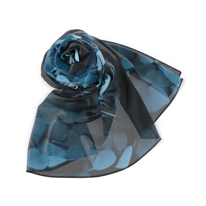 Azure Petal Heart - Poly Scarf - Accessories - g(0D·IO) - Poly chiffon - 50" × 50" -