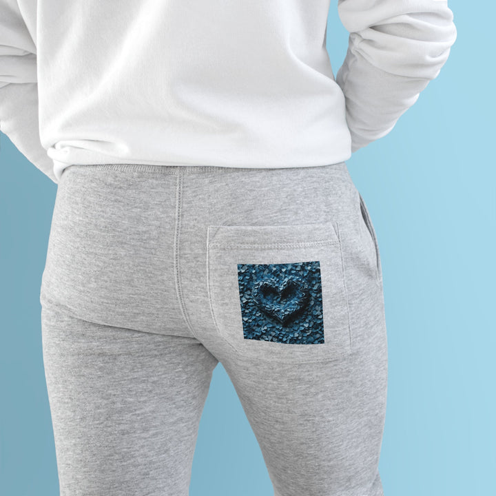 Azure Petal Heart - Premium Fleece Joggers - Trousers - g(0D·IO) - Charcoal Heather - M -