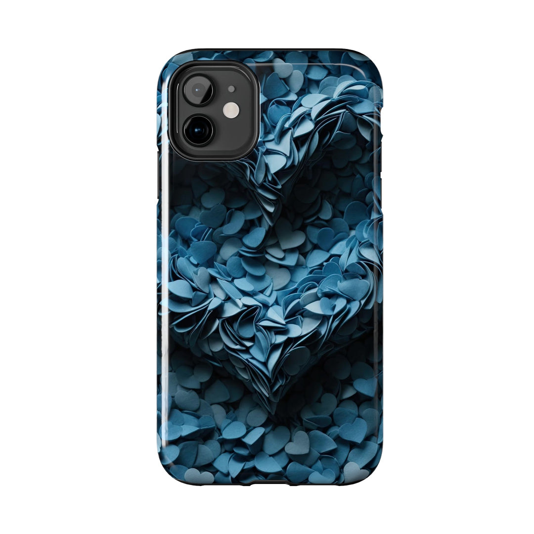 Azure Petal Heart - Tough Phone Case - Phone Case - g(0D·IO) - iPhone 13 Mini - -