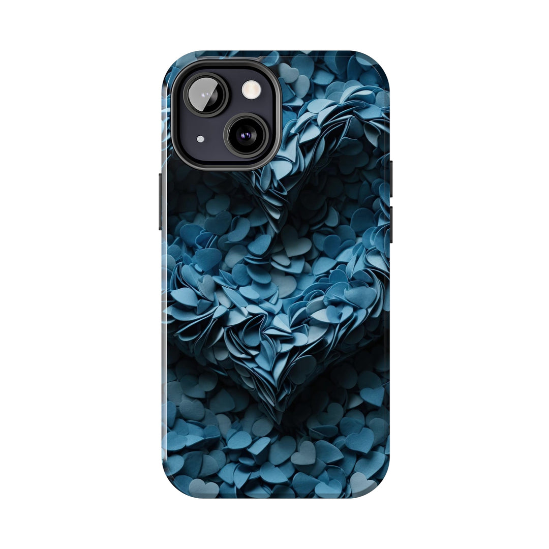 Azure Petal Heart - Tough Phone Case - Phone Case - g(0D·IO) - iPhone 13 Mini - -