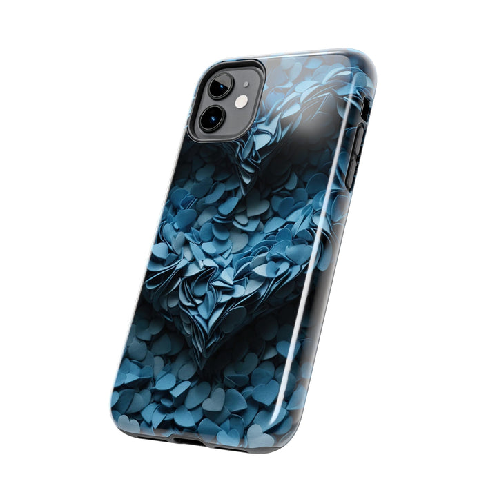 Azure Petal Heart - Tough Phone Case - Phone Case - g(0D·IO) - iPhone 13 Mini - -