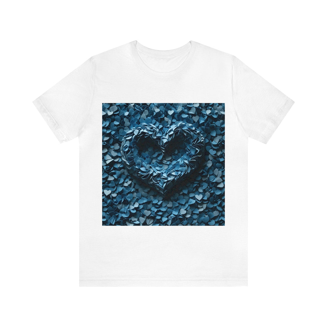 Azure Petal Heart - Unisex Jersey Short Sleeve Tee - T-Shirt - g(0D·IO) - White - S -