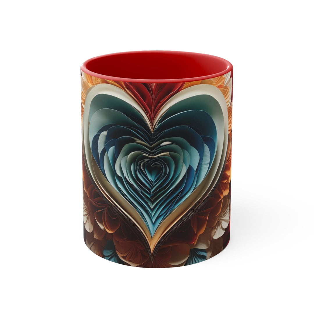 Blooming Heart Layers - Accent Coffee Mug - Mug - g(0D·IO) - Red - 11oz -