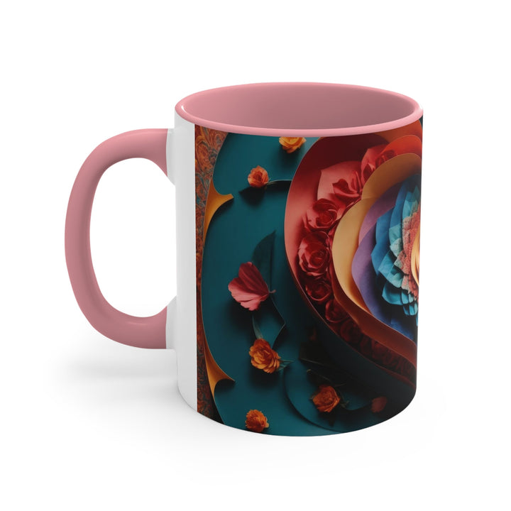 Blooming Heart Layers - Accent Coffee Mug - Mug - g(0D·IO) - Pink - 11oz -